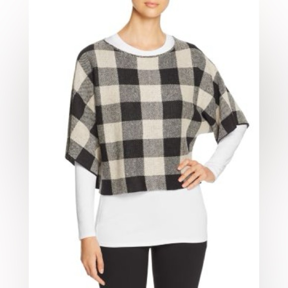 Eileen Fisher organic cotton Buffalo Plaid sweater top size L